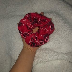 Red Bandanna Scrunchie